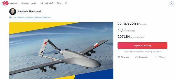 Понад 4,5 мільйона євро: у&nbsp;Польщі зібрали кошти на&nbsp;&laquo;Байрактар&raquo; для ЗСУ