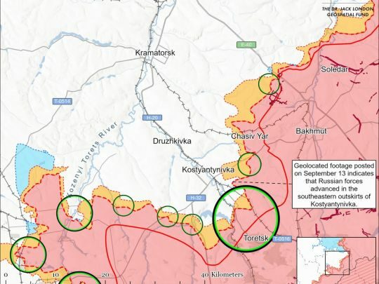 Загострення на&nbsp;Донбасі: рф&nbsp;рветься до&nbsp;Костянтинівки&nbsp;&mdash; ISW фіксує зміну лінії фронту